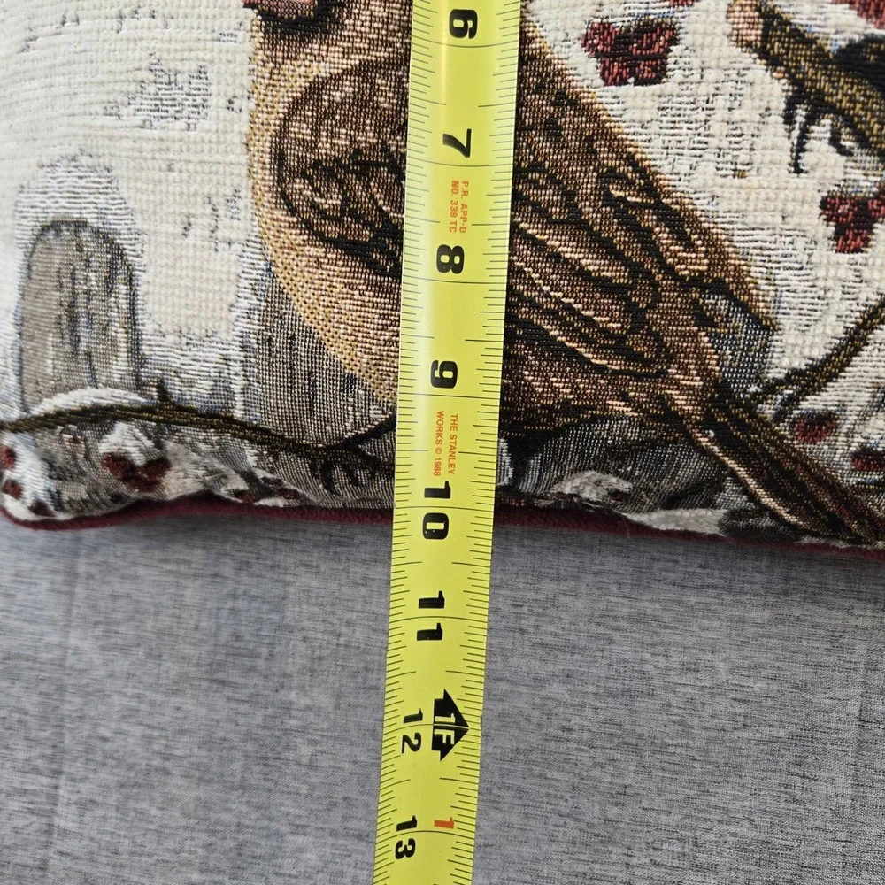 Kim Norlien Cardinal Pair Woven Tapestry Pillow Christmas Winter 10